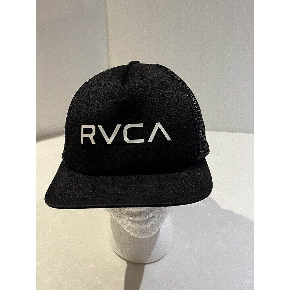 RVCA Mesh Snapback Trucker Hat  Black And White